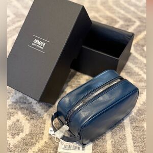 Armani Collezioni Blue Toiletry Wash Bag